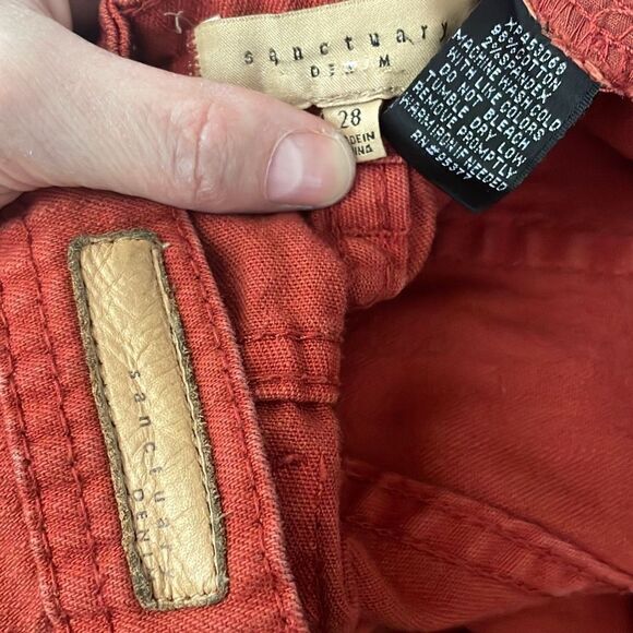 Sanctuary Rust Orange Straight Leg Ankle Jeans 28 - Picture 4 of 8